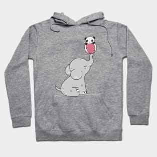 Kawaii Cute Elephant and Panda Hoodie